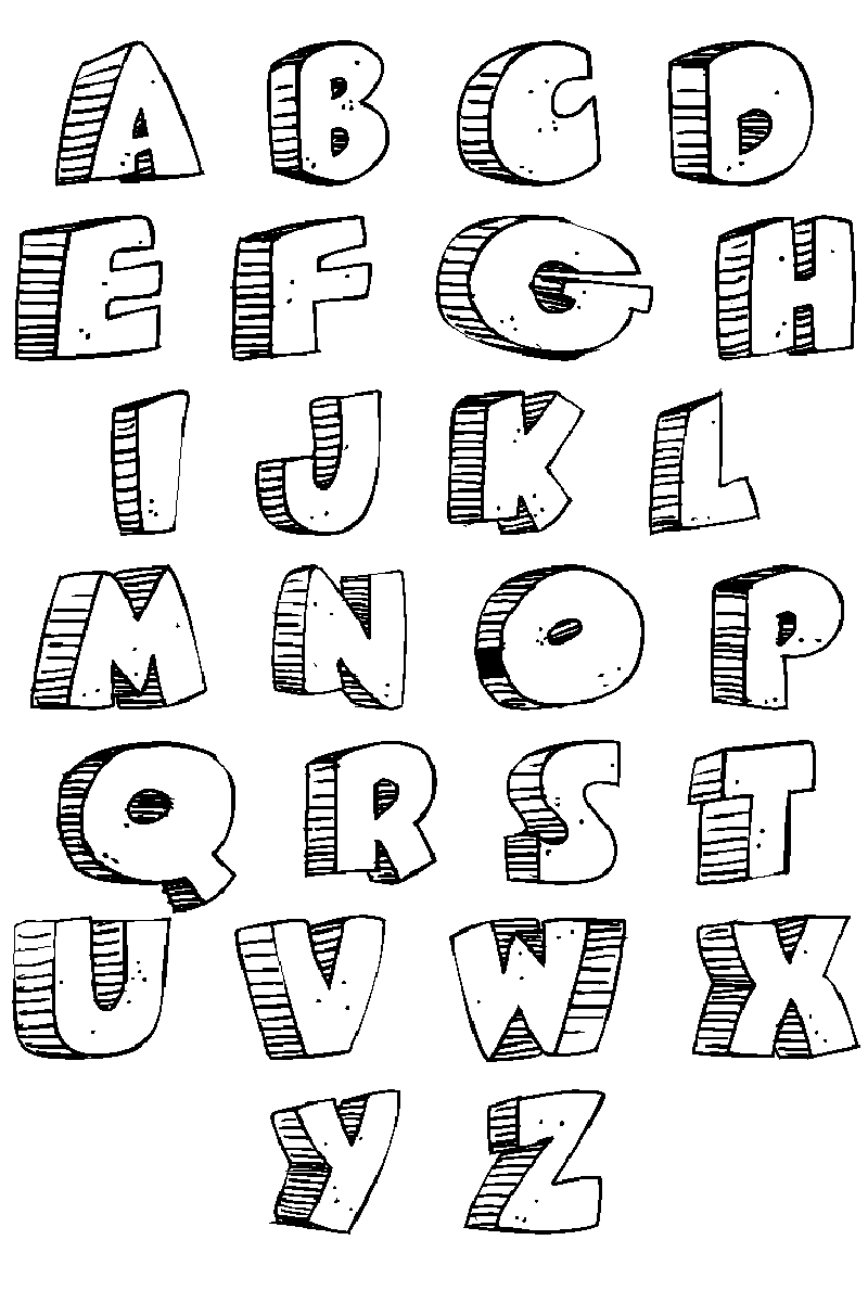 Graffiti Alphabet Bubble Letter Fonts