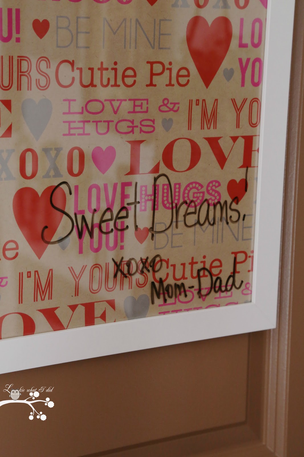 Lookie What I Did Valentine's Day Dry Erase Board