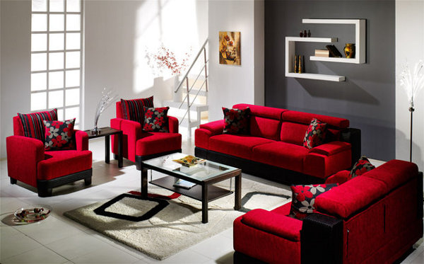 Decorando Dormitorios: Hermosas Salas con Colores Blanco y Rojo