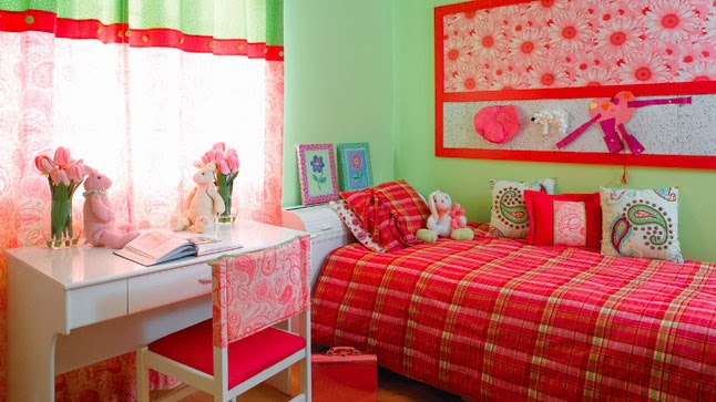 Dormitorio para niñas en color coral - Ideas para decorar dormitorios