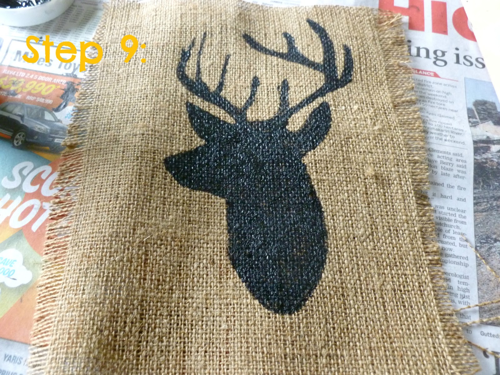 On A Crafty Adventure Tutorial How to paint on Burlap