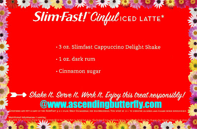 SlimFast, Cinful Iced Latte, Cocktails, Cocktail Recipe, Cappuccino Delight Shake, rum, dark rum, cinammon sugar, #SlimFastVeranoSexy