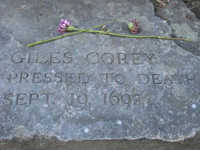 giles corey death pressed september 1692 trials crushed witchcraft salem hanged village during were name his