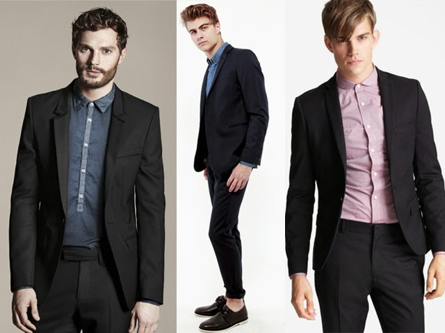 terno preto camisa lilas