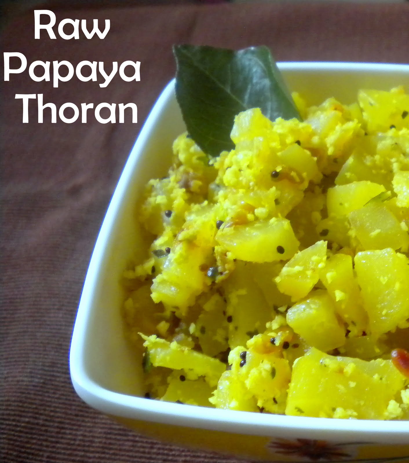 Palakkad Chamayal Pachha Papaya Thoran/Raw Papaya Stir Fry
