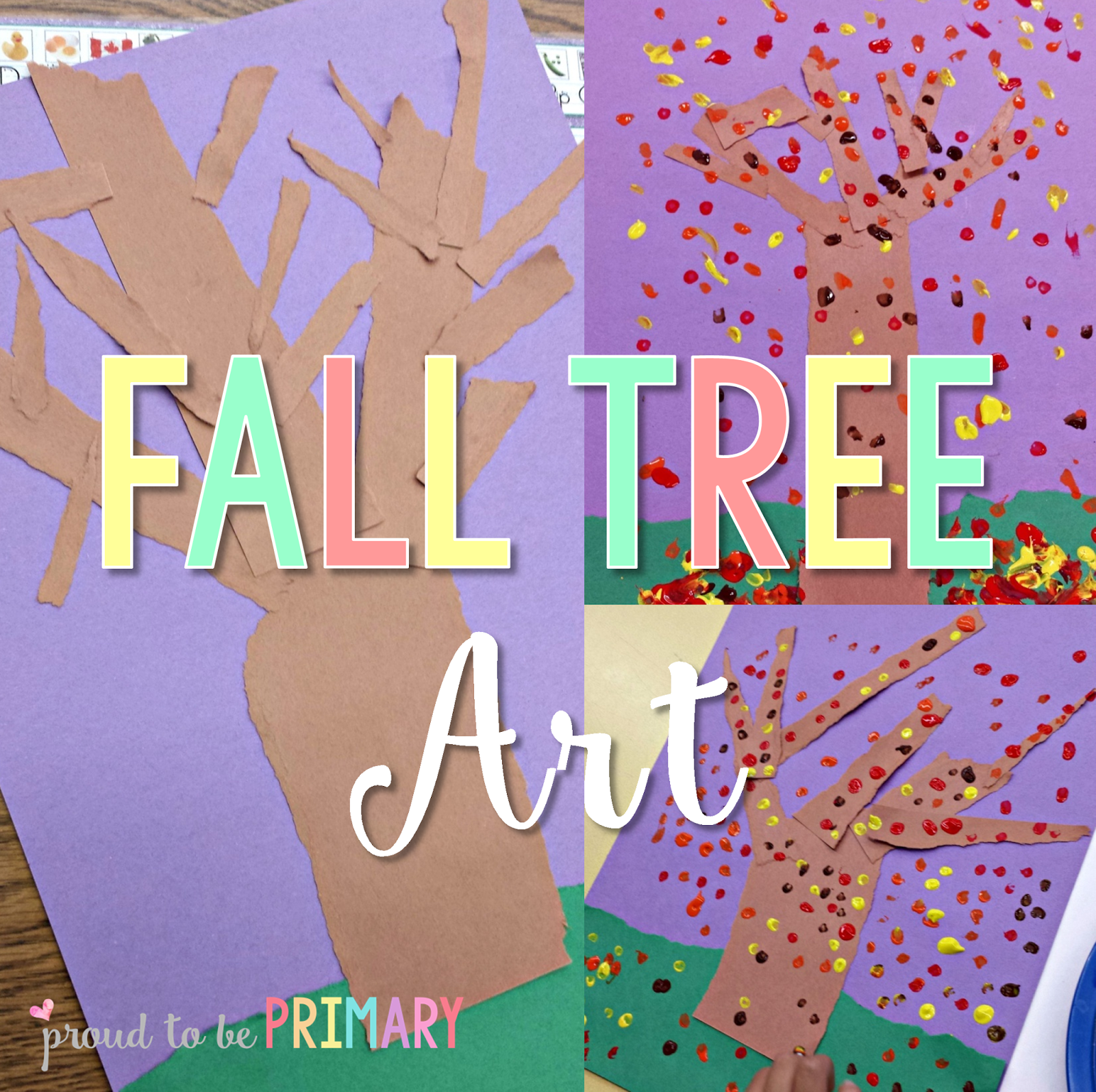 Fall Tree Art with Paper and Paint