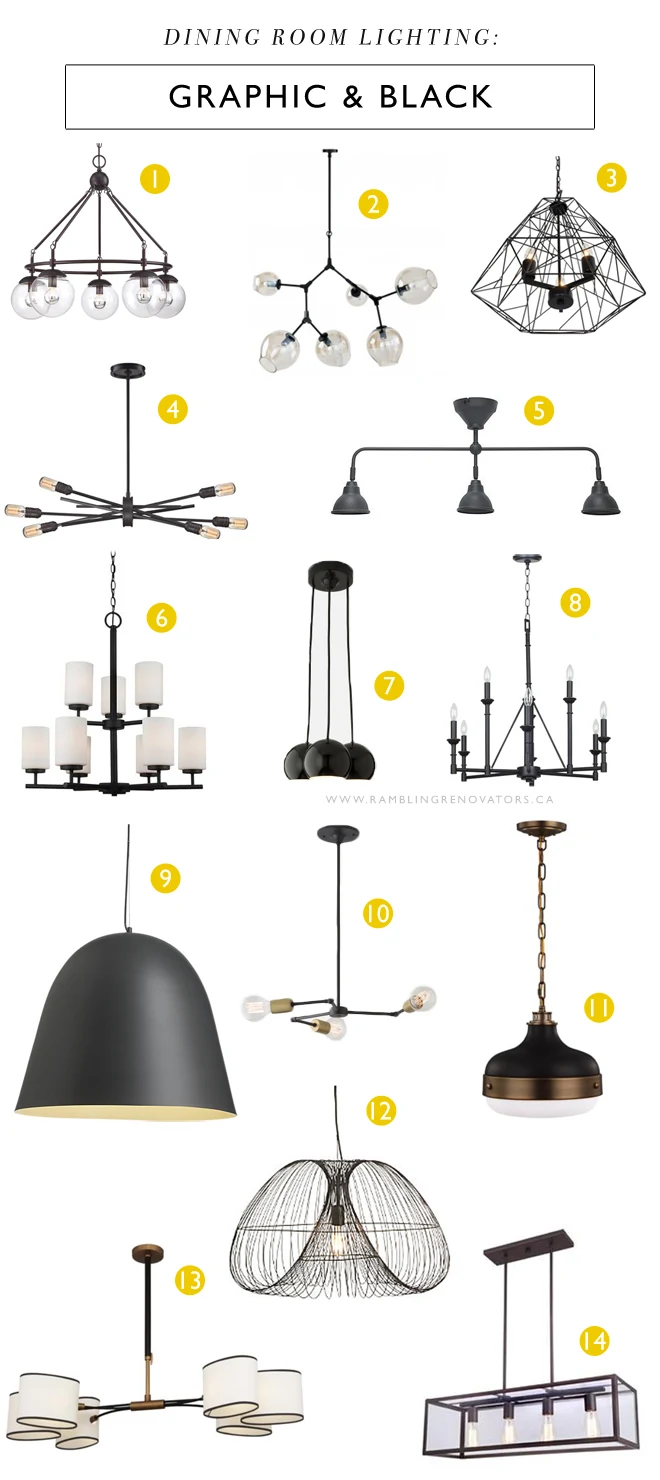 graphic black dining room lighting chandelier