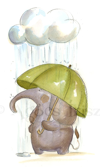 Elephant With Umbrella