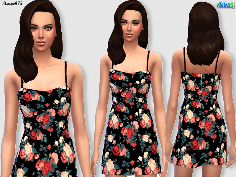 sims -  The Sims 4: Женская повседневная одежда  Floraldress
