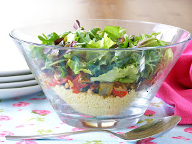 Roasted Mediterranean Couscous Salad with Balsamic Dressing