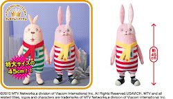 2010 Dec Premium Winter Japan Usavich Jail Rabbits BIG Plush