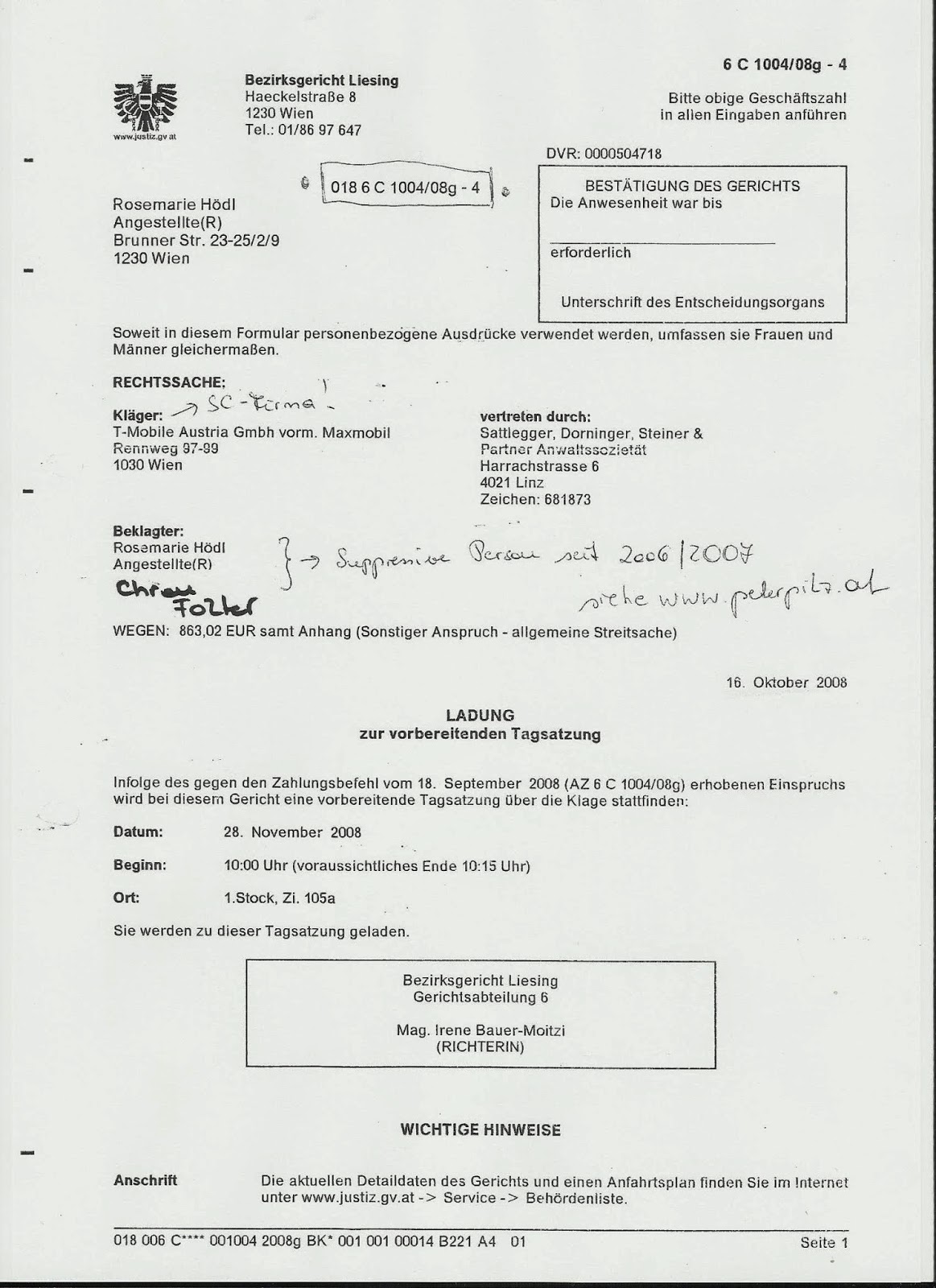 Chronologie einer ENTMÜNDIGUNG : Das Jahr 2008 (Teil 2 ...