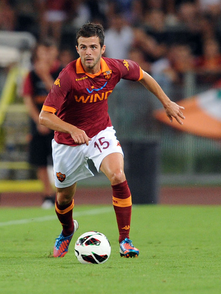 Miralem Pjanic of Roma in action during the pre-season 