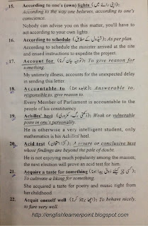 English Learner Point: Idioms & Phrases with Urdu & English Meaning