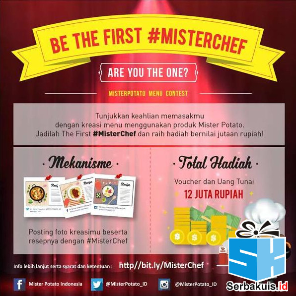 Kontes Mister Chef Berhadiah Uang & Voucher Total 12 Juta Kontes Mister Chef Berhadiah Uang & Voucher Total 12 Juta