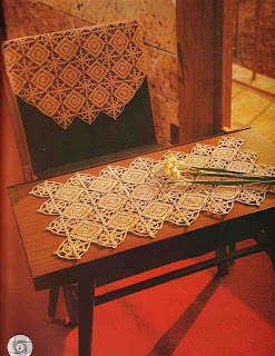 crochet table cover and armchair back instructions, chairback crochet patterns