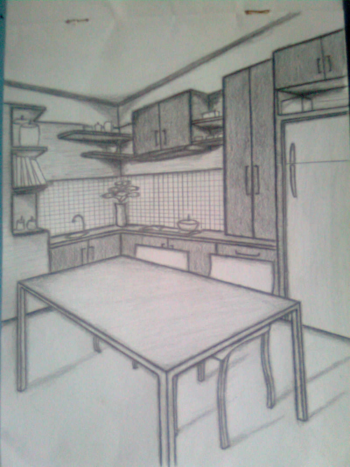 Desain Interior Sketsa Dapur