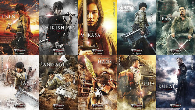 The cast and characters. Attack on Titan live action cast characters