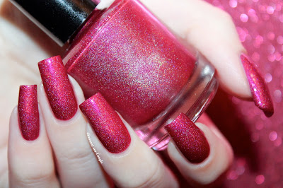 Swatch of the nail polish "Glitterberry" from Eat.Sleep.Polish.