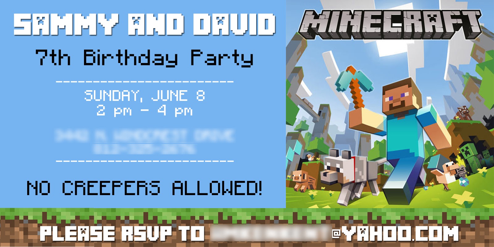 Twinfamous! Minecraft 7th Birthday Party Mod.