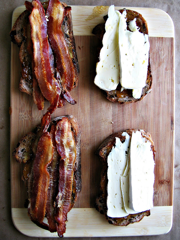 sweetsugarbean Grown Up Brie & Bacon Grilled Cheese with Fig Jam