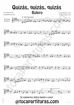 Perhaps perhaps perhaps by Osvaldo Forres Sheet Music for Horn Quizas quizas quizas Boleros Music Scores