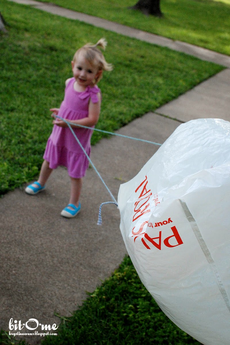 BitOMe Plastic Bag Kites A Windy Day Activity