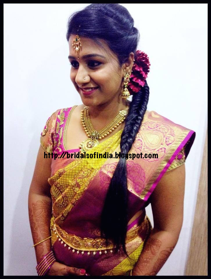 Fashion World South Indian Bride S Bridal Reception Hairstyle Braid