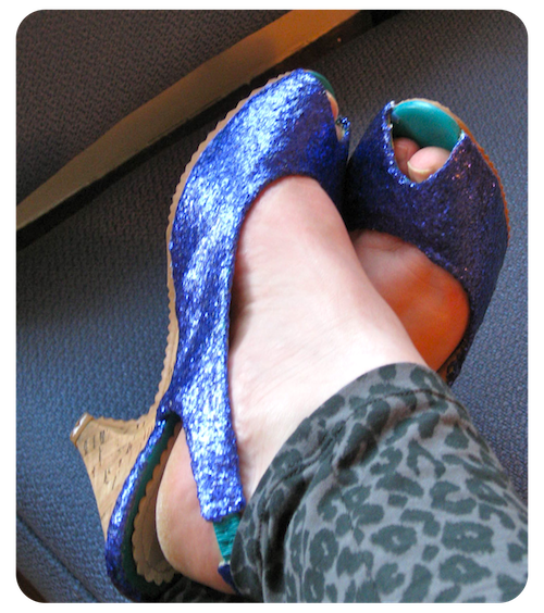 DIY Glitter Shoes Neon Rattail