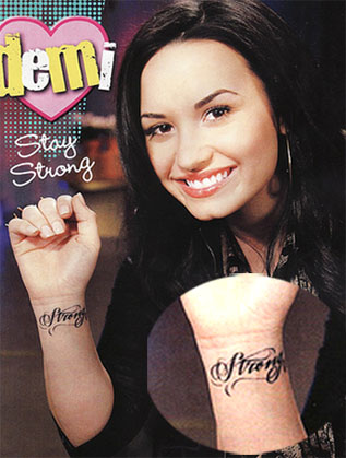 Demi Lovatonew faith arm tattoo design