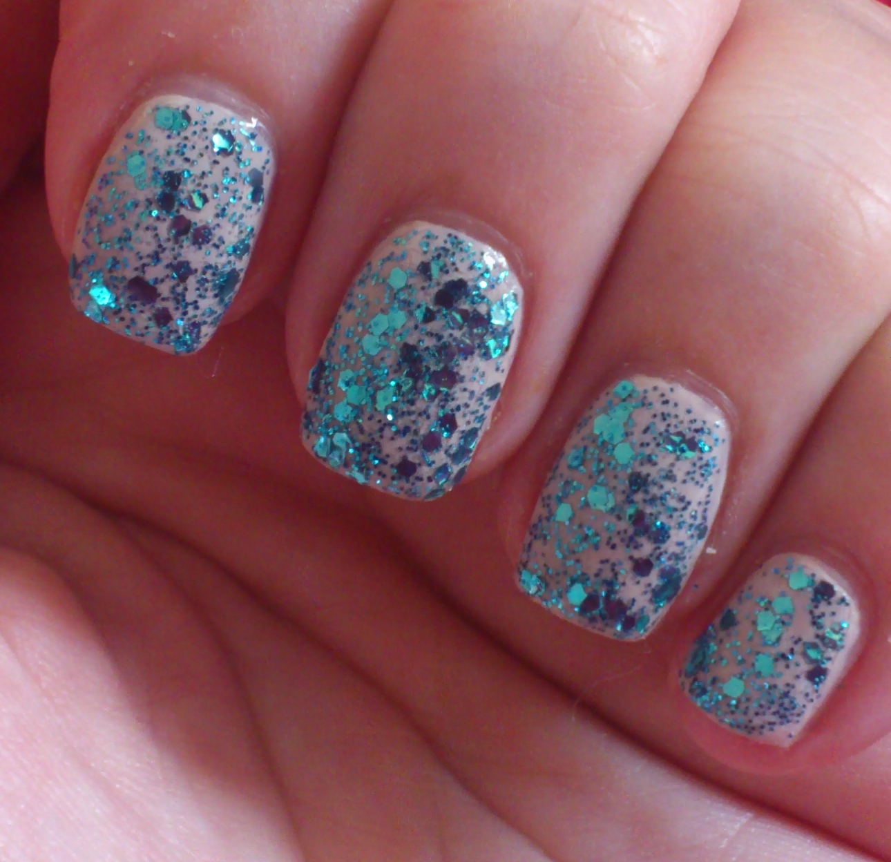 Wendy's Delights Tmart Glitter Nail Polish Ocean Blue