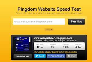 Tes kecepatan Blog Dengan Pingdom Tools