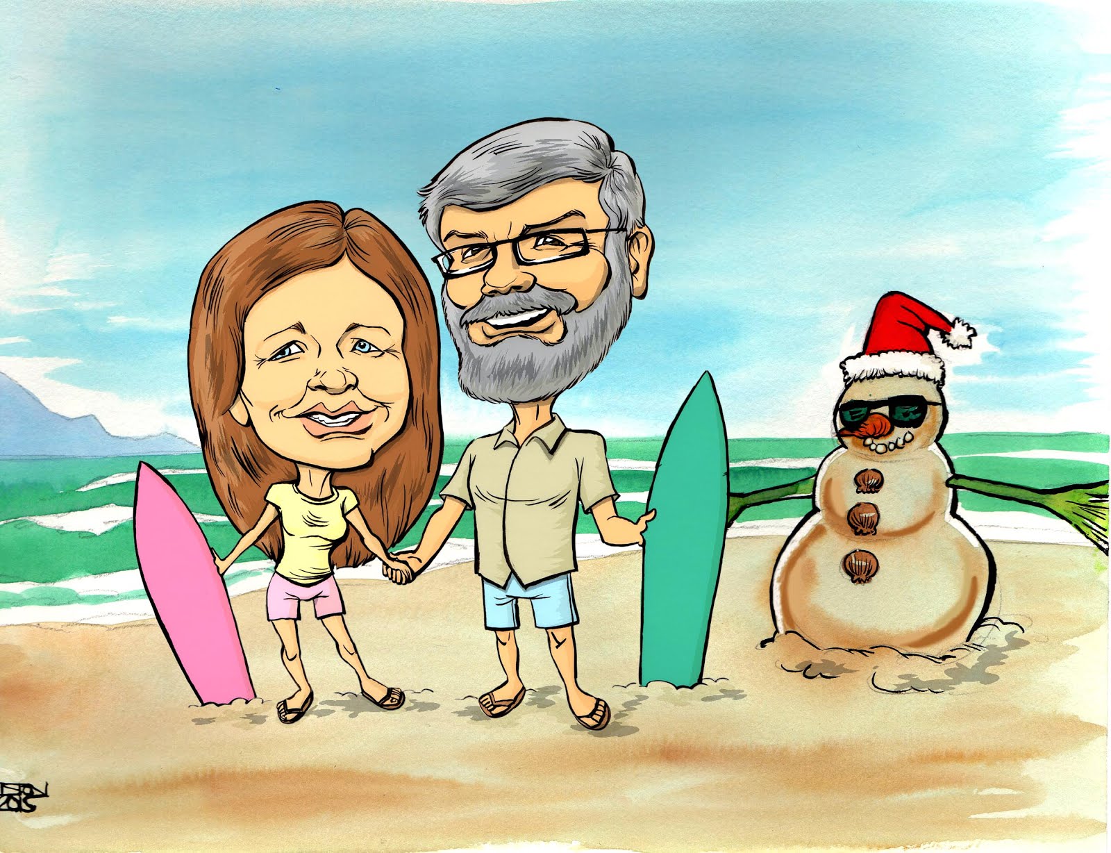 Caricature Christmas Cards