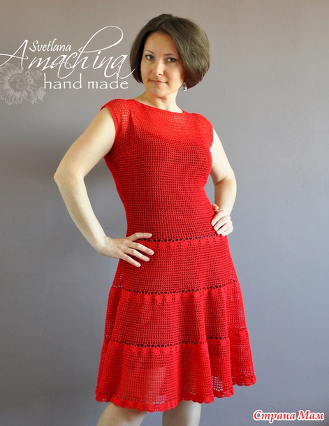 vestido croche vermelho