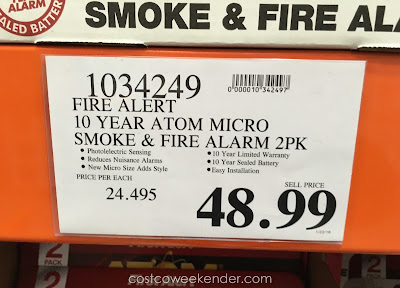 Deal for a 2 pack of First Alert Atom 10-year Smoke and Fire Alarms at Costco