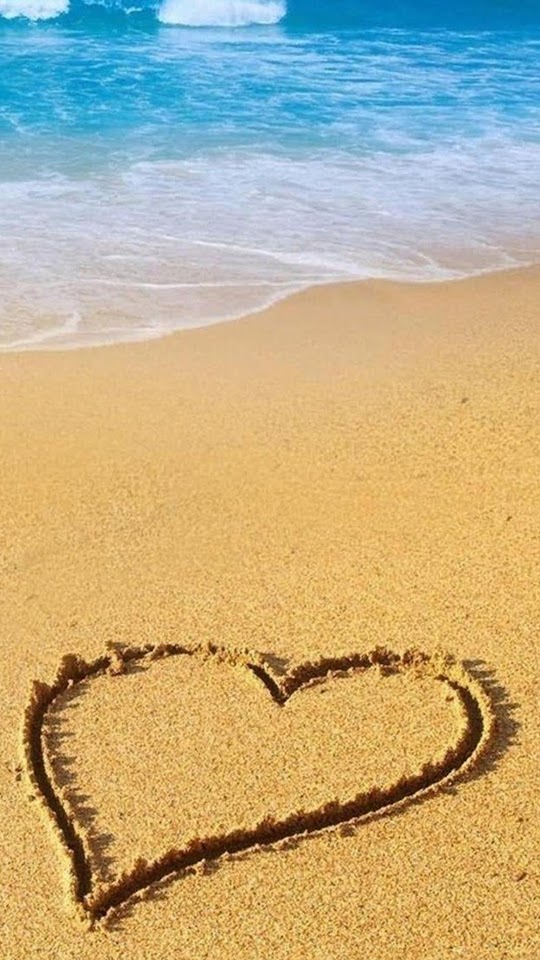 Heart Shape Beach Sand  Galaxy Note HD Wallpaper