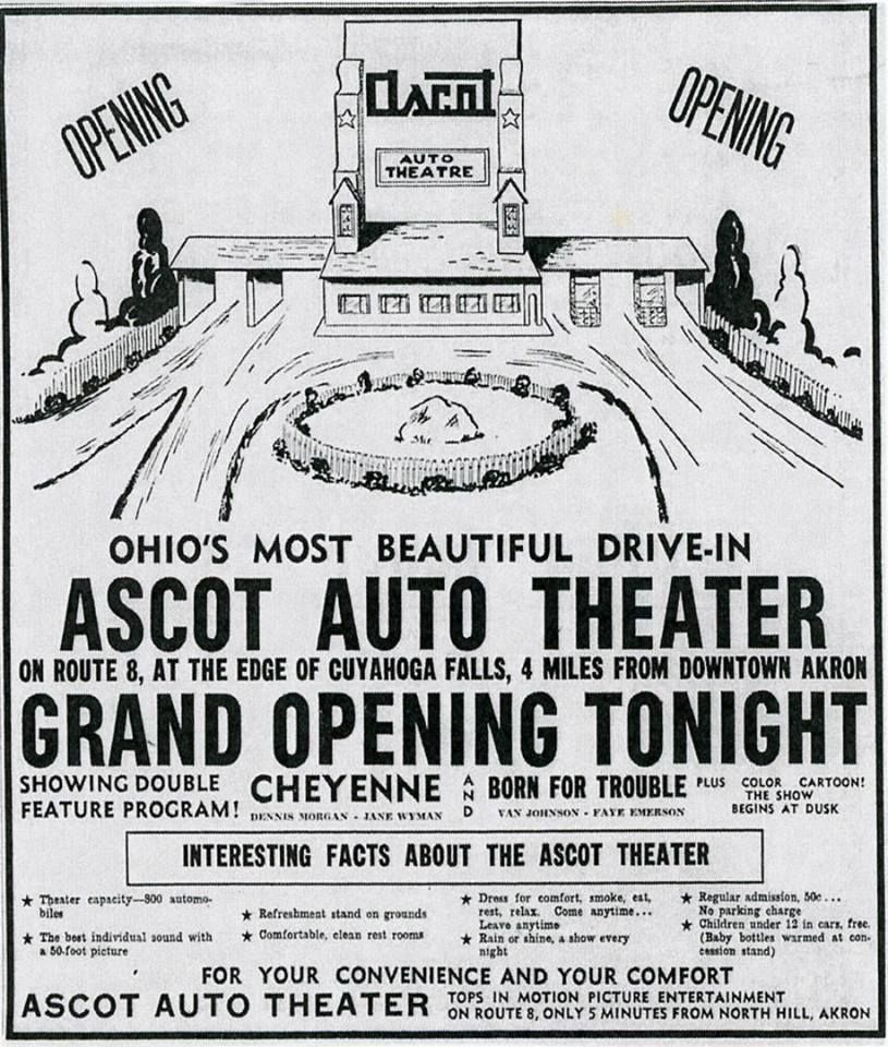 Ads for the original Ascot Drive-In Theater ~