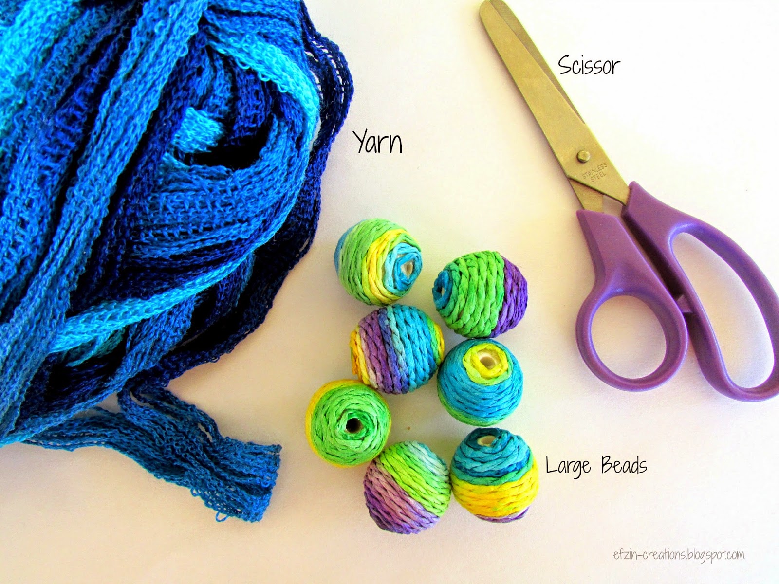 Yarn Beaded Necklace Ef Zin Creations