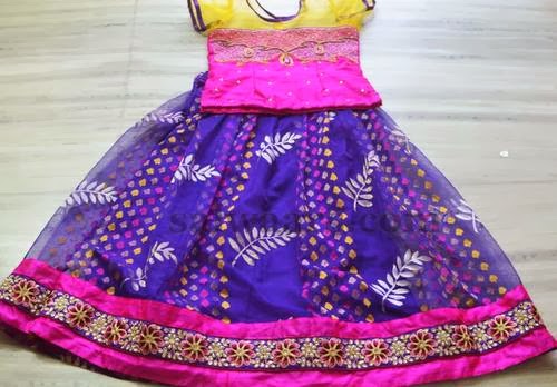Purple Printed Designer Skirt