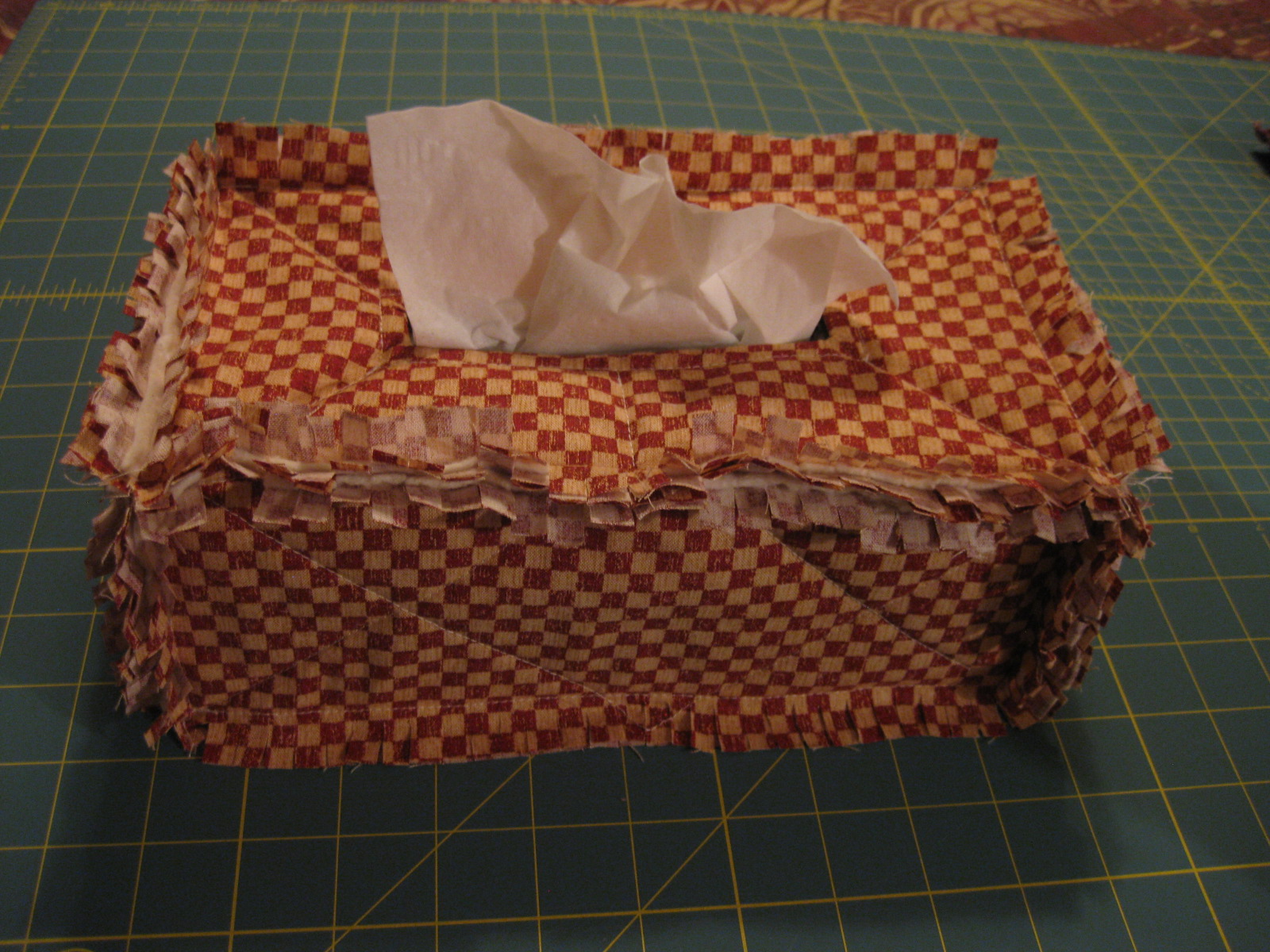 By Your Hands Tuesday Tutorial Rag Quilted Tissue Box Cover