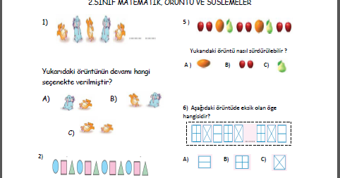 Örüntü Testi, 2. Sınıf Değerlendirme Etkinlikleri - dersteknik.com