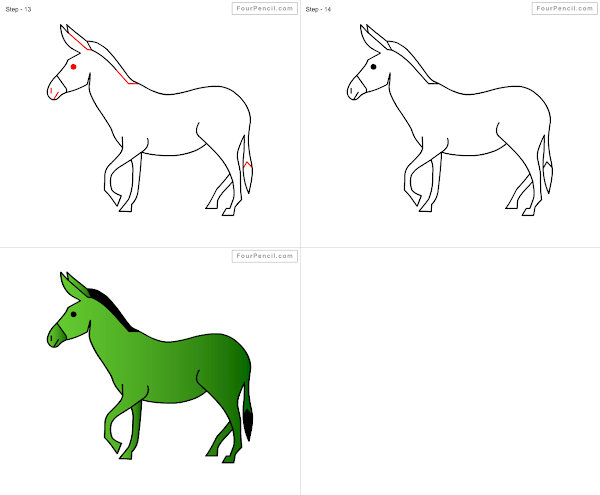 How to draw Donkey - slide 2