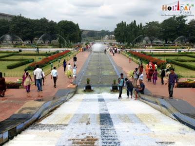 View of the gardens from one of the terrace terraced garden of Mysore - Brindavan gardens
