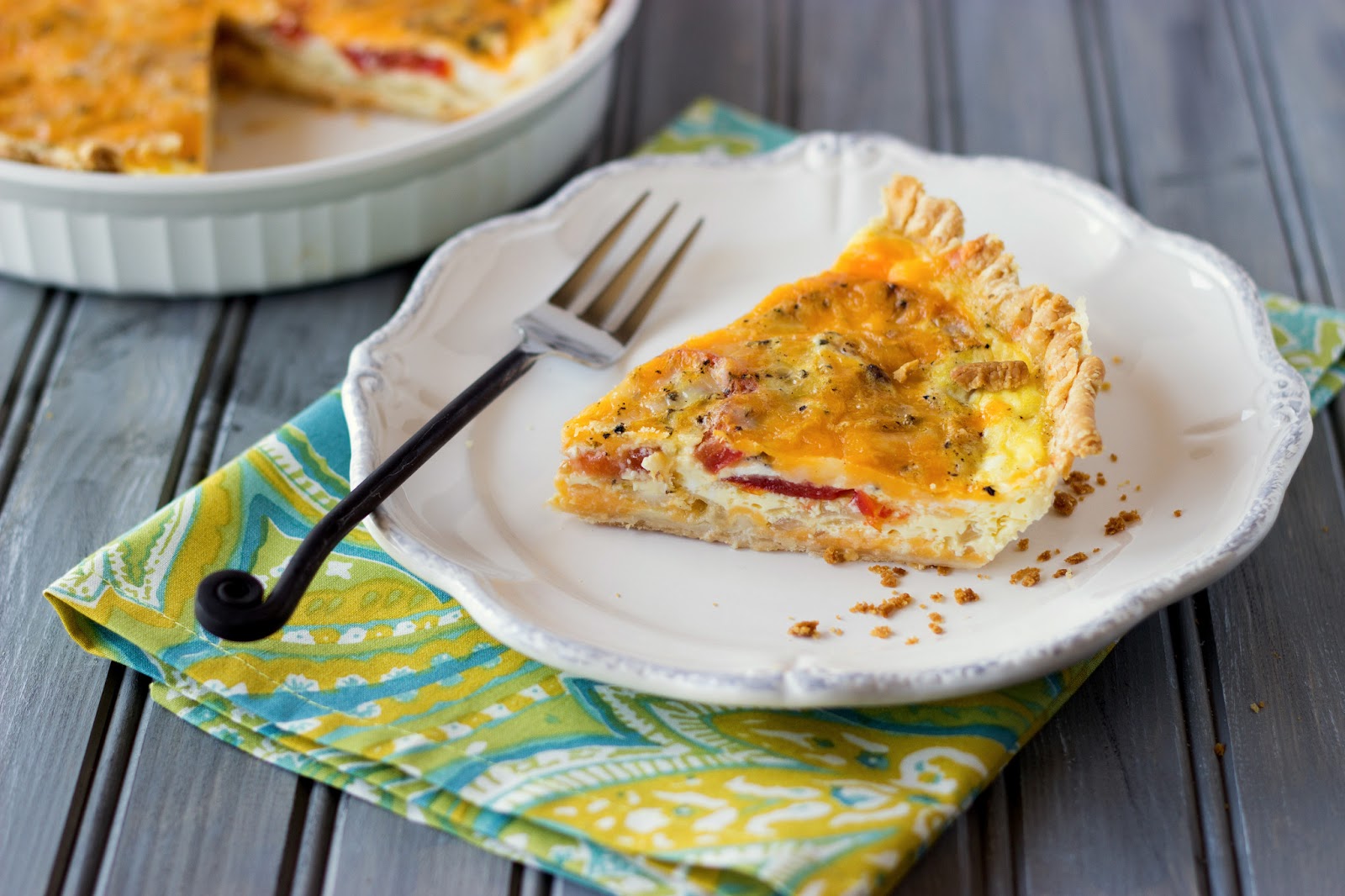Tomato and Basil Quiche Cooking on the Front Burner