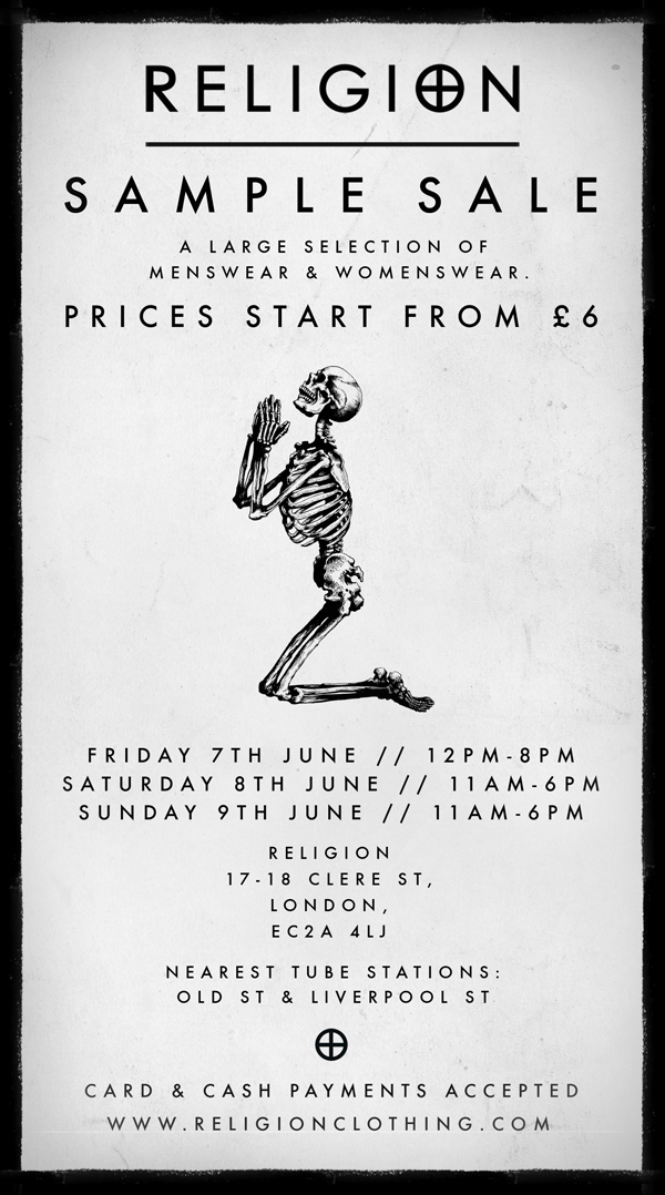 Religion Clothing Religion Sample Sale