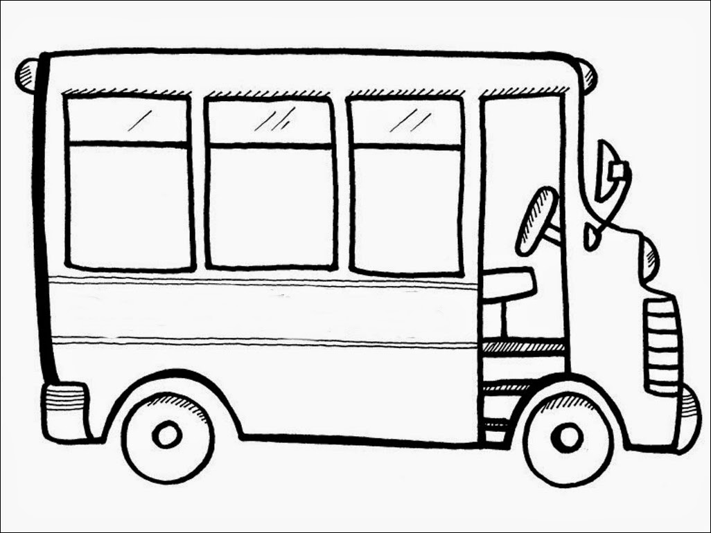 Bus Coloring Pages To Print | Realistic Coloring Pages