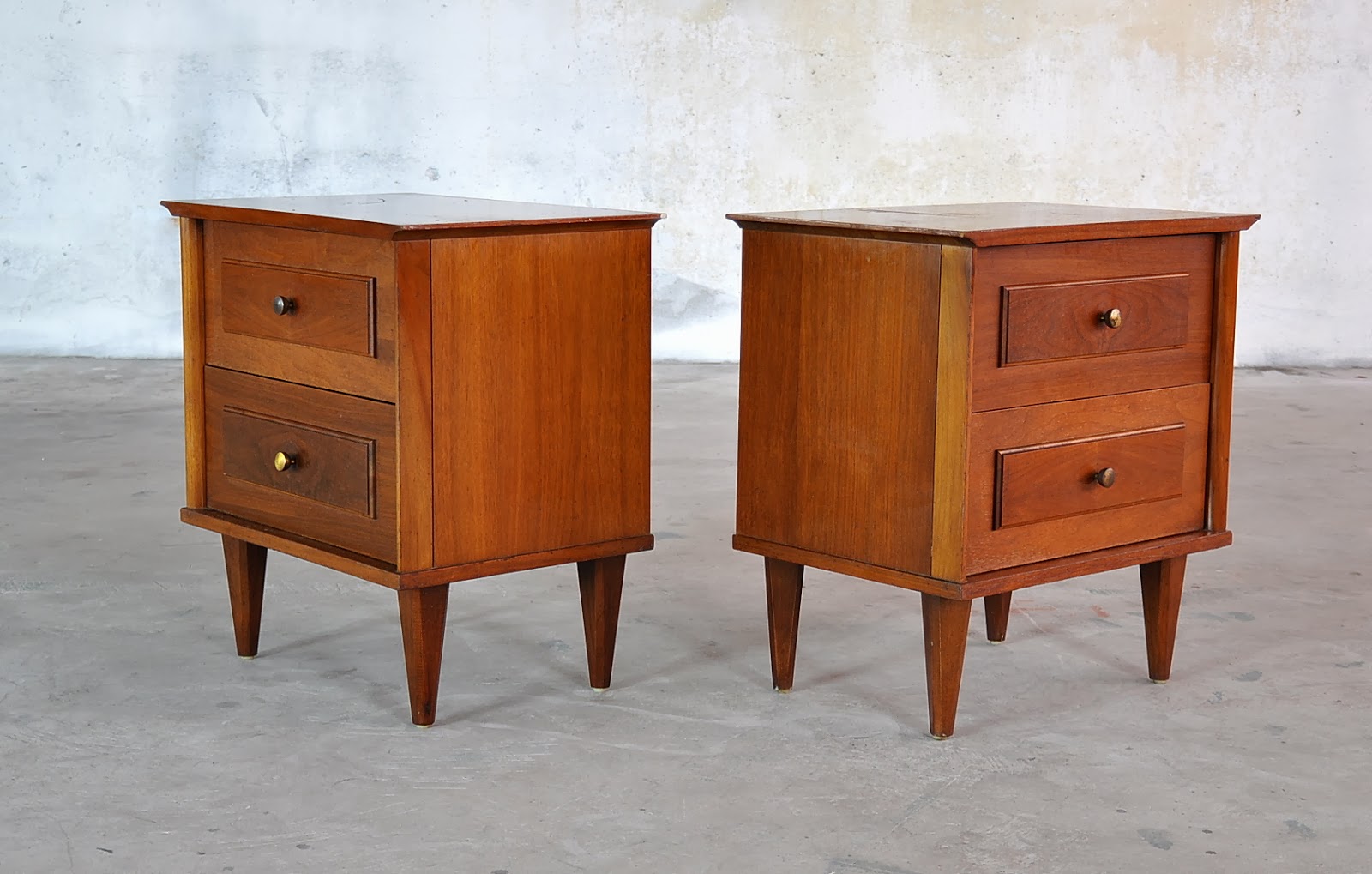 SELECT MODERN Pair of Mid Century Nightstands, Side or End Tables
