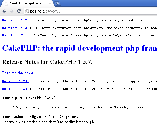 CakePHP on IIS - Before configuration