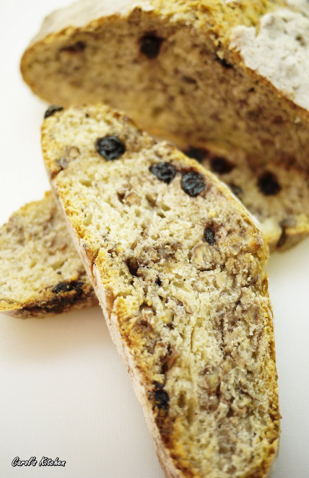 Carol's Kitchen European Blueberry and Walnut BreadNo Knead Bread
