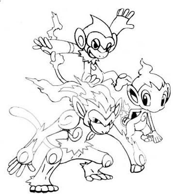 coloring kids page: Trio Fire Pokemon Coloring Page for Kids